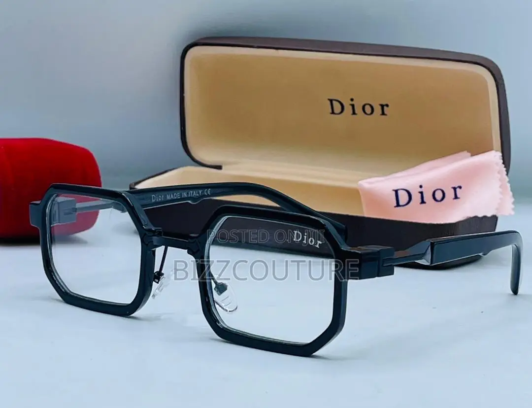 Original Dior Eye Wear Black Frame Non Tinted Sunglasses