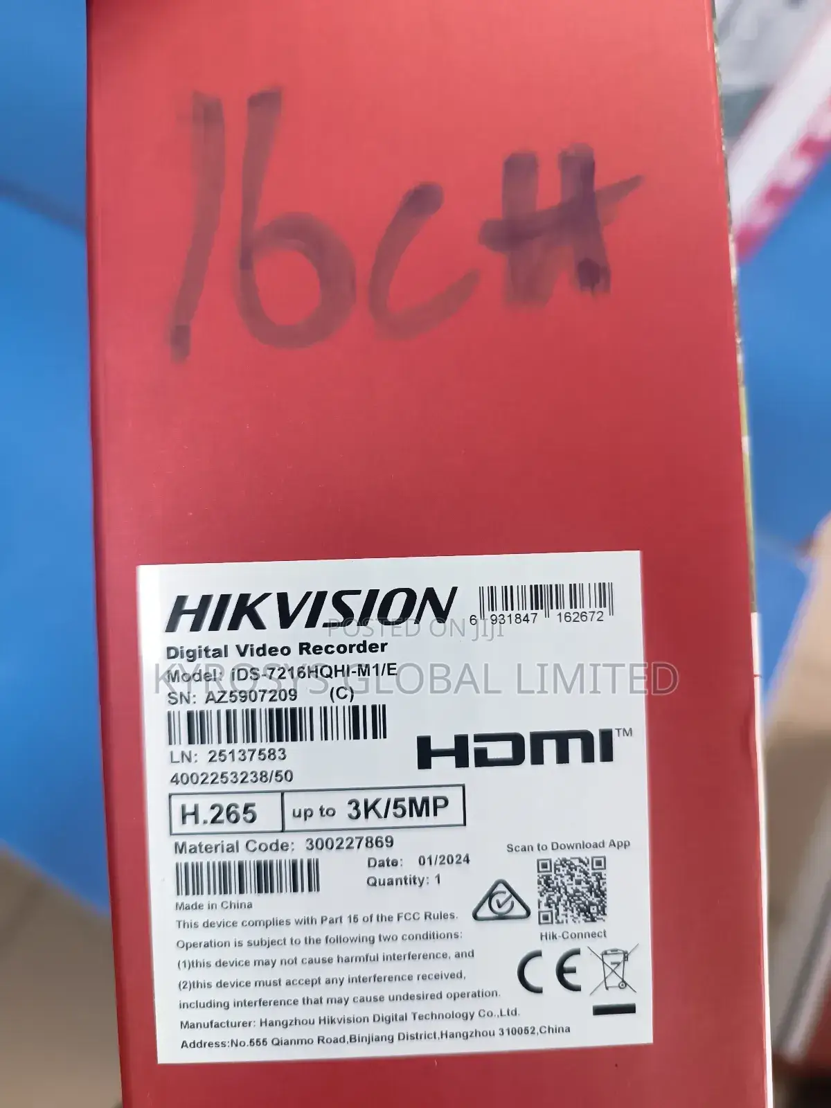 Hik Vision 16ch 5mp/ TVI DVR
