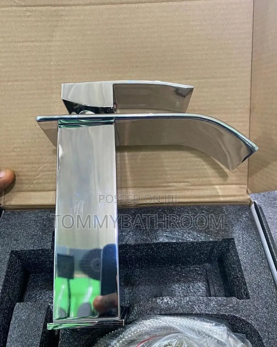 Black Sliver Waterfall Faucet