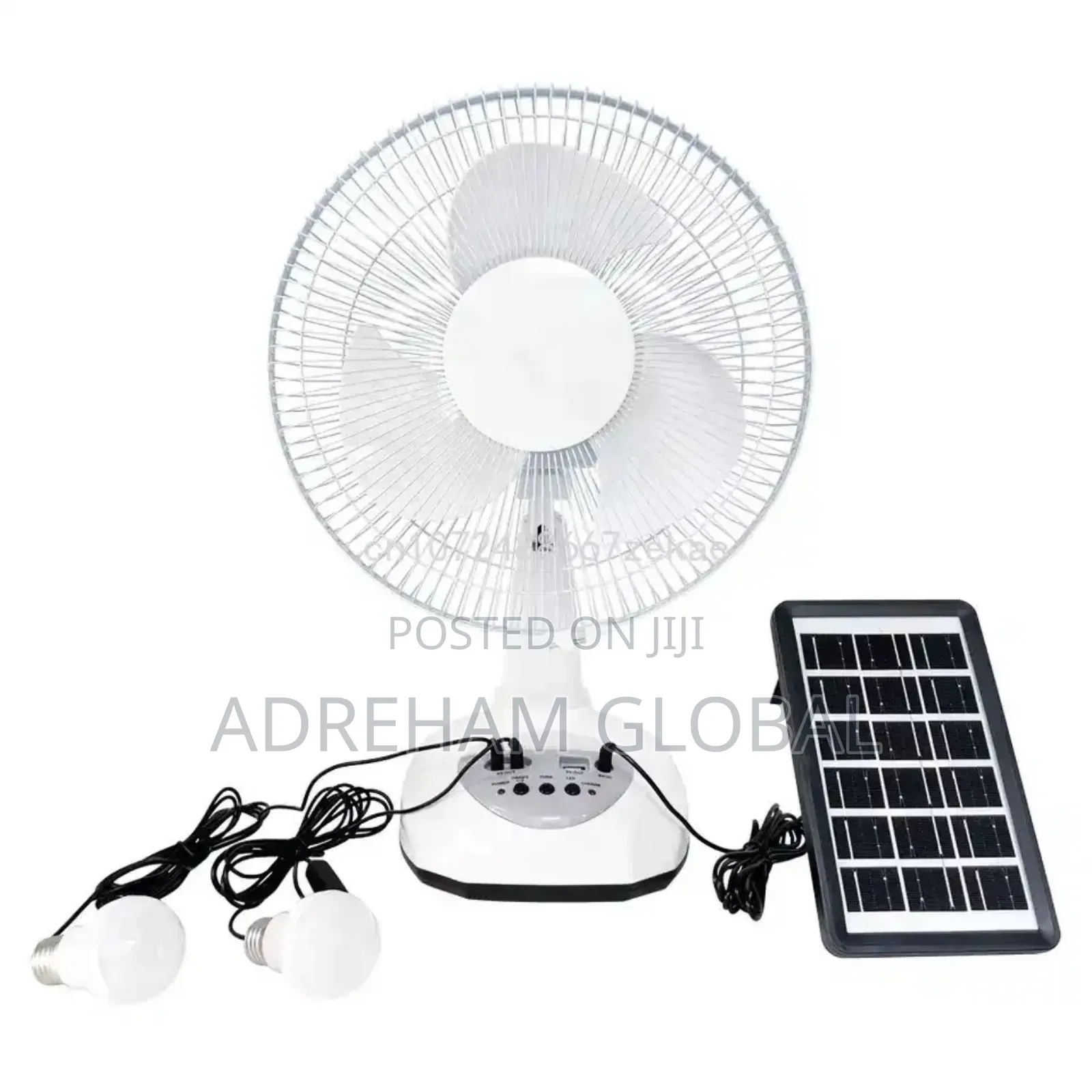 12inches Solar Electric/Rechargeable Fan With Solar Panel