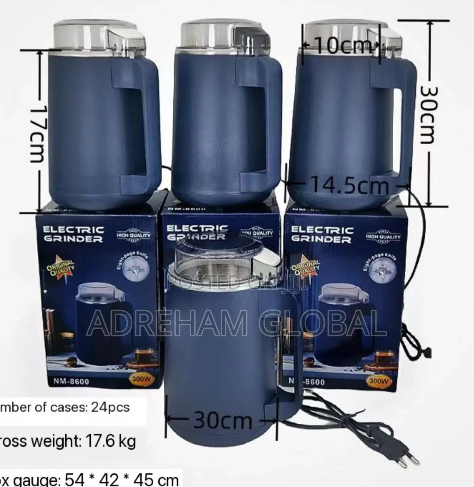 300W Quality Strong Dry Stuff Electric Grinder With 8 Blade