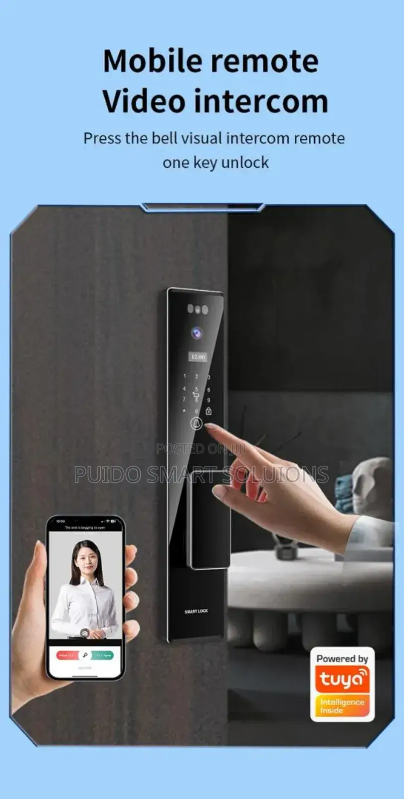 Facial Recognition Camera Doorlock Tuya App Video Intercom