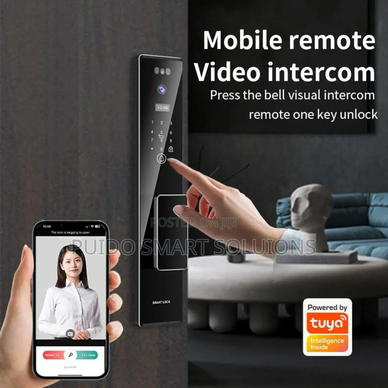 Facial Recognition Camera Doorlock Tuya App Video Intercom
