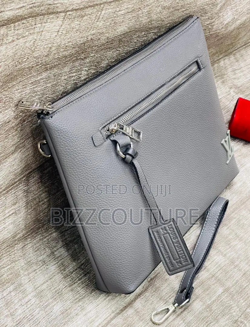Original Louis Vuitton Zip Gray Leather Handbag Is Available