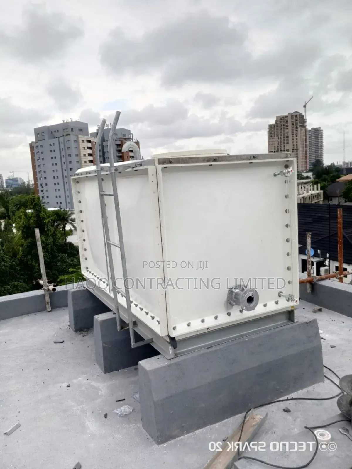 10,000 Litres Water Tank (Fibreglass) Construction