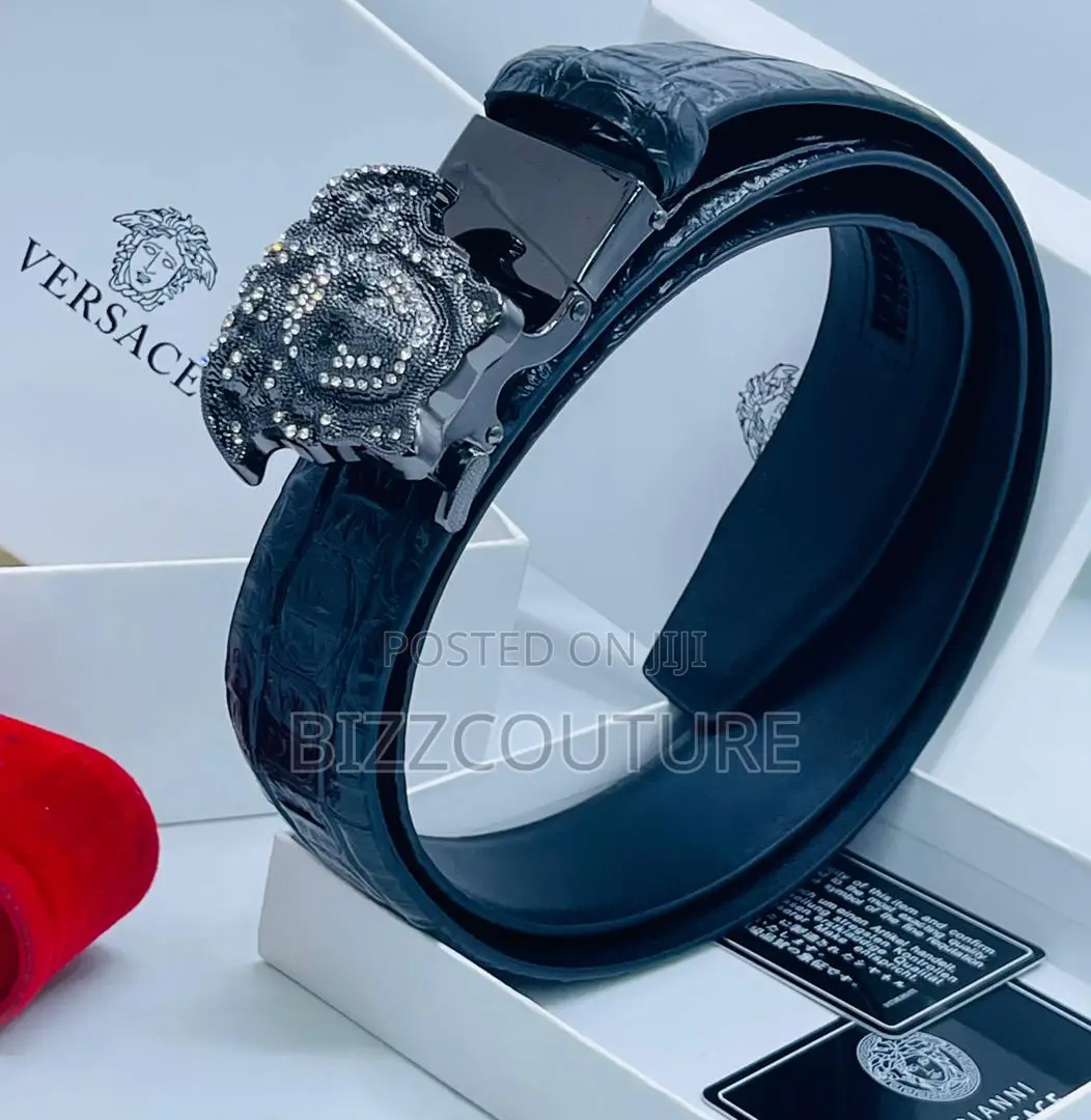 Original VERSACE BLACK LEATHER BELT Is Available Now