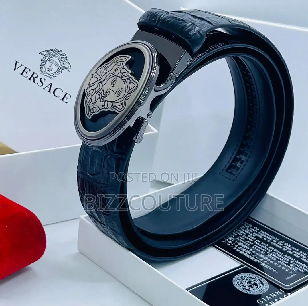 Original VERSACE BLACK LEATHER BELT Is Available Now