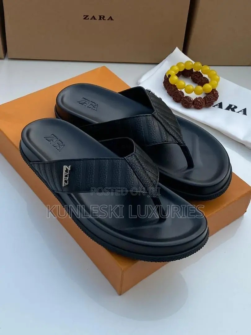 Original Zara Men Leather Slippers Collections