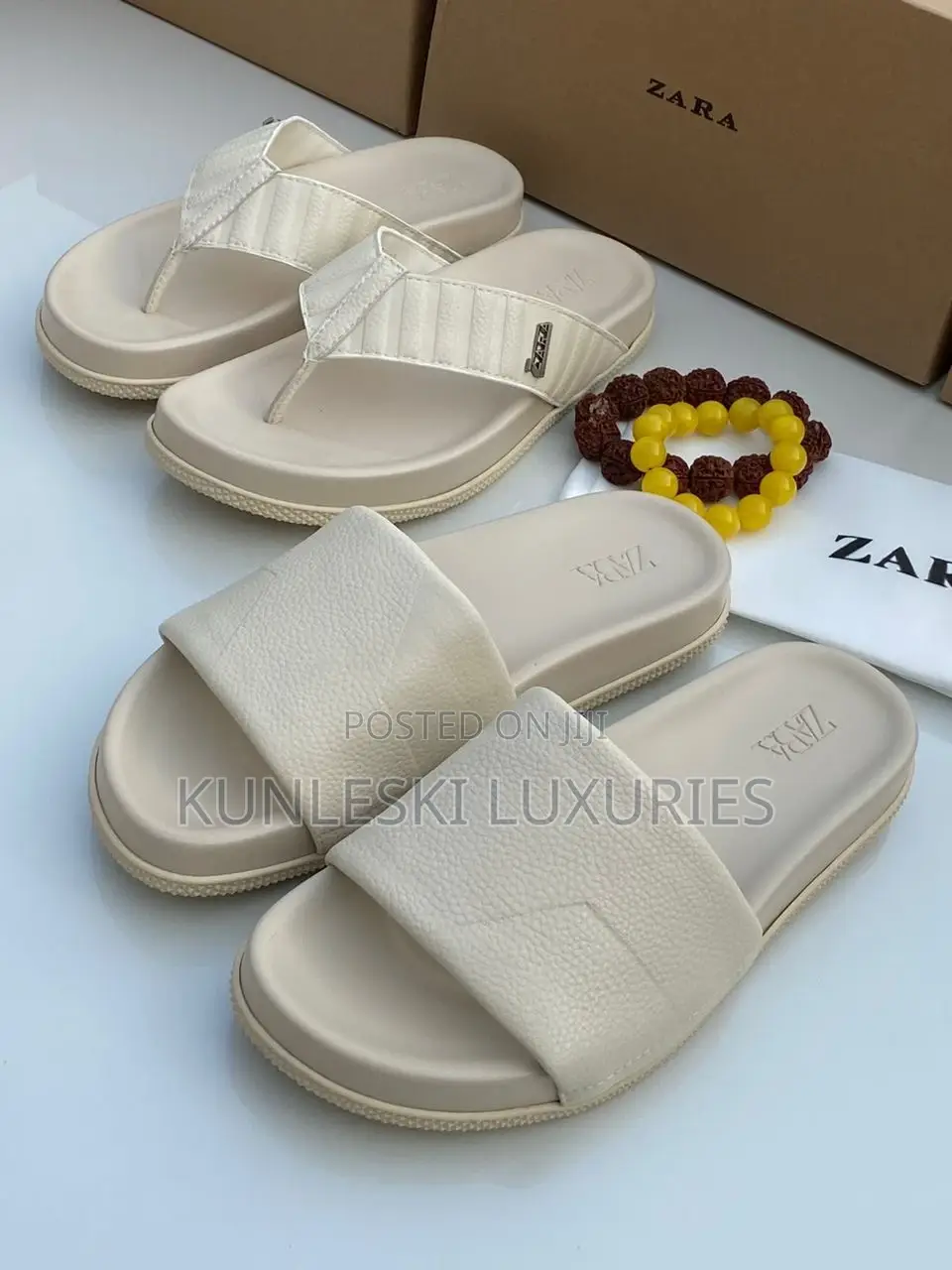 Original Zara Men Leather Slippers Collections