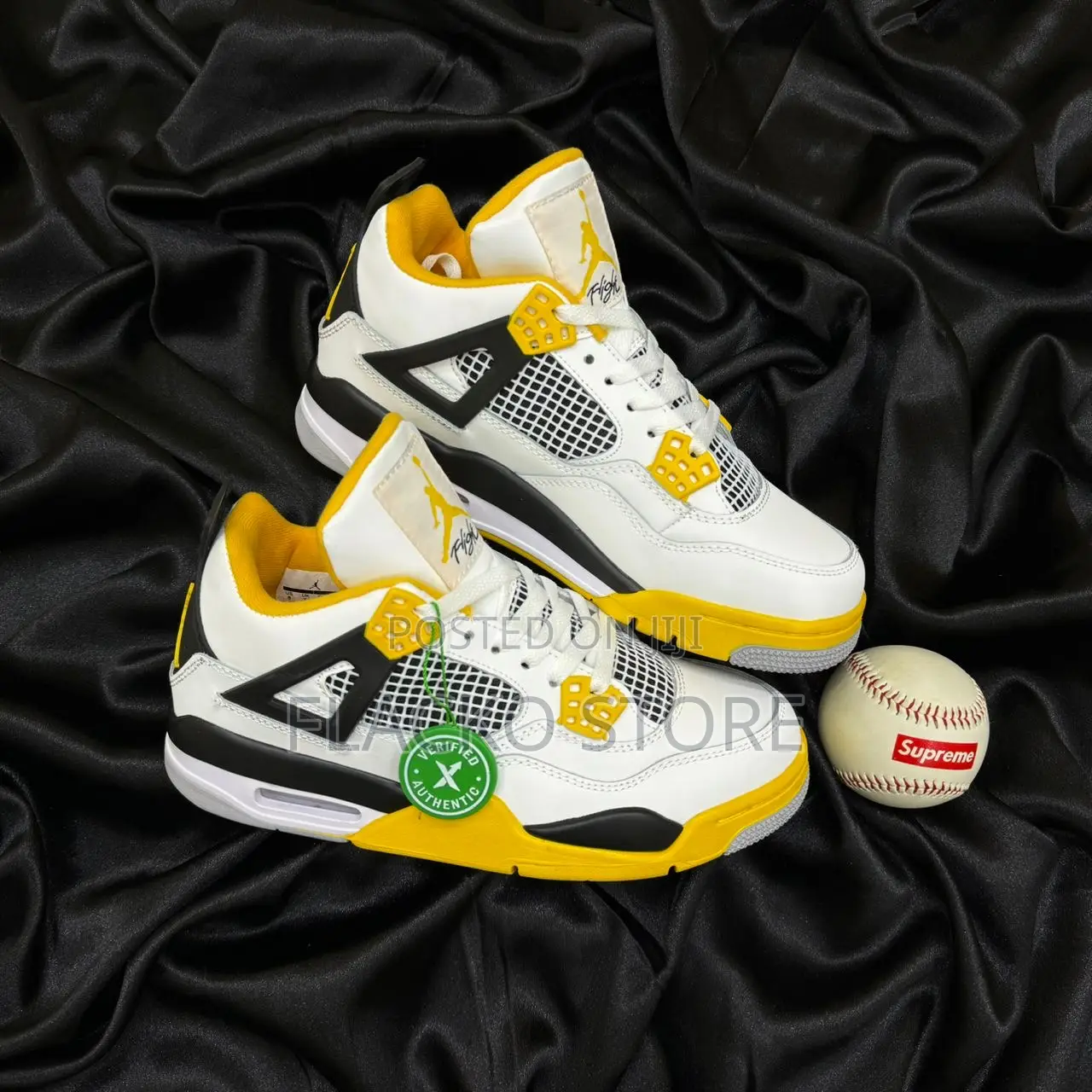 Original Air Jordan 4 Retro Vivid Sulfur Sneakers