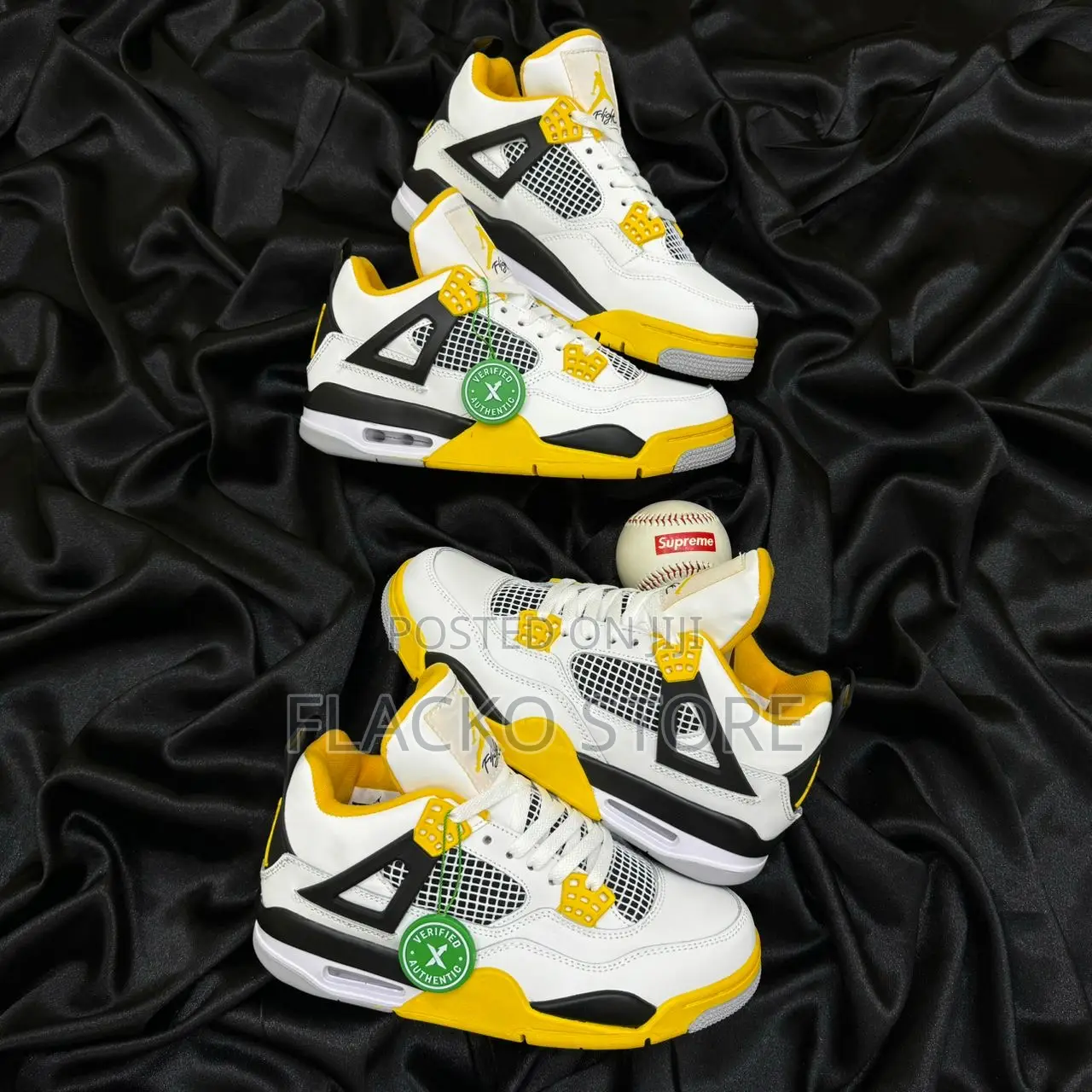 Original Air Jordan 4 Retro Vivid Sulfur Sneakers