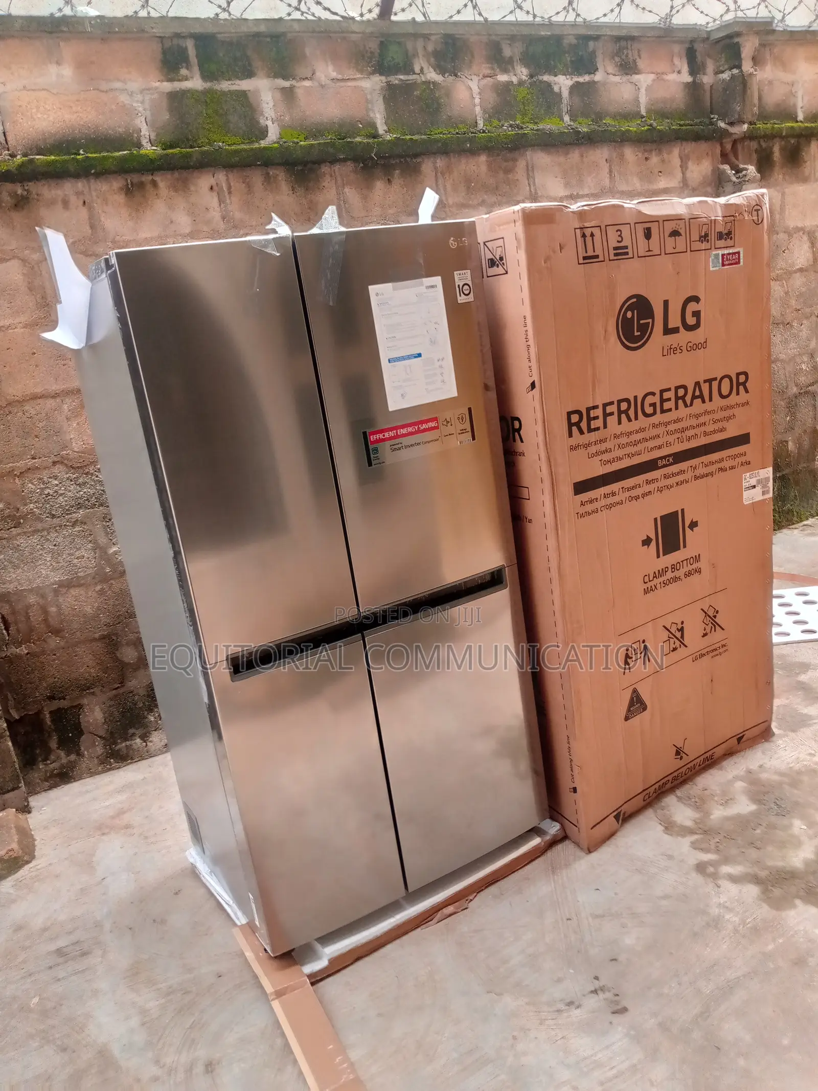 Energy Saving LG Side by Side Refrigerator Silver.