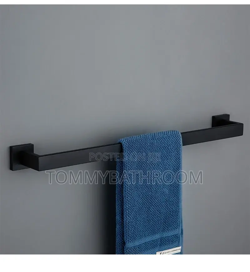 Square Black Towel Rail