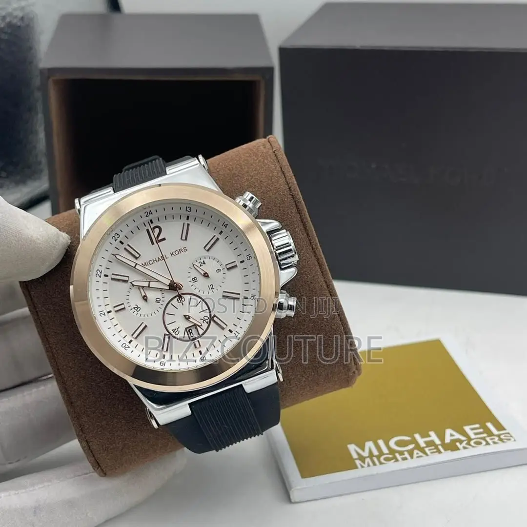 Original Michael Kors Chronograph Black Rubber Strap Watch