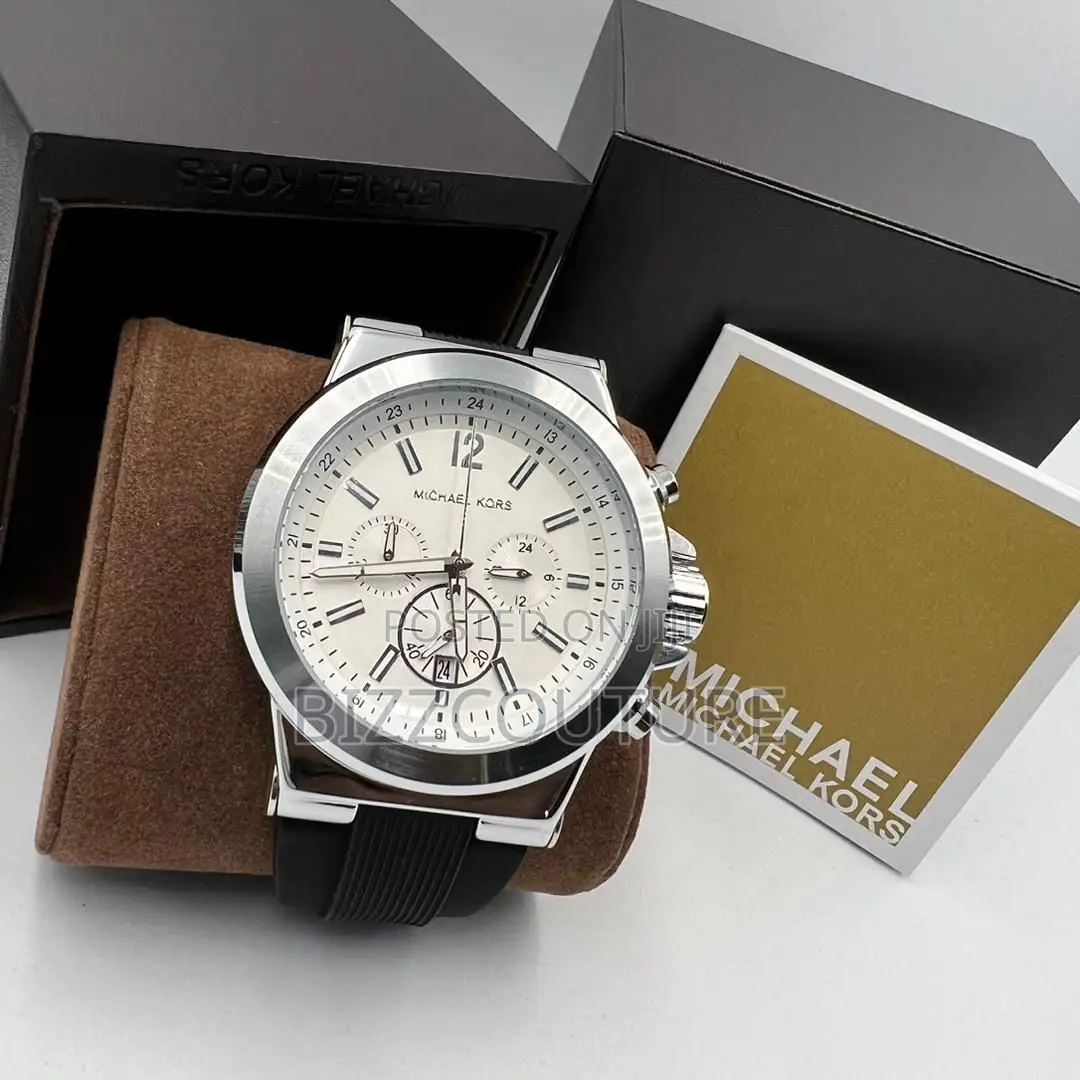 Original Michael Kors Chronograph Black Rubber Strap Watch
