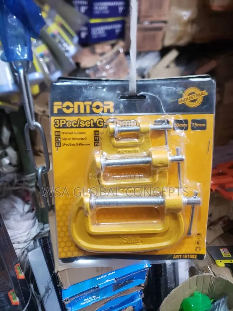 3 Sets of G-Clamp 25mm-50mm-75mm