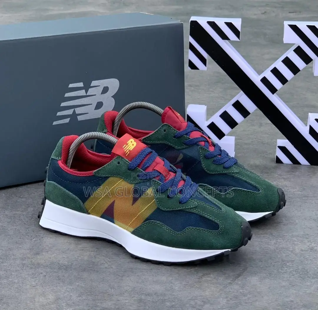 New Balance 327 Olive Yellow Sneakers