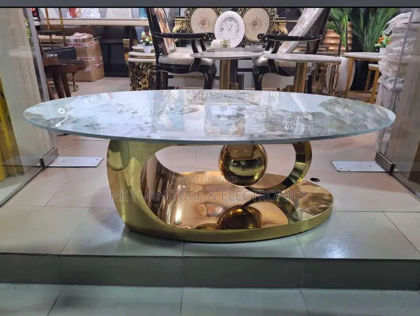 Marble Top Center Table With One Side Table