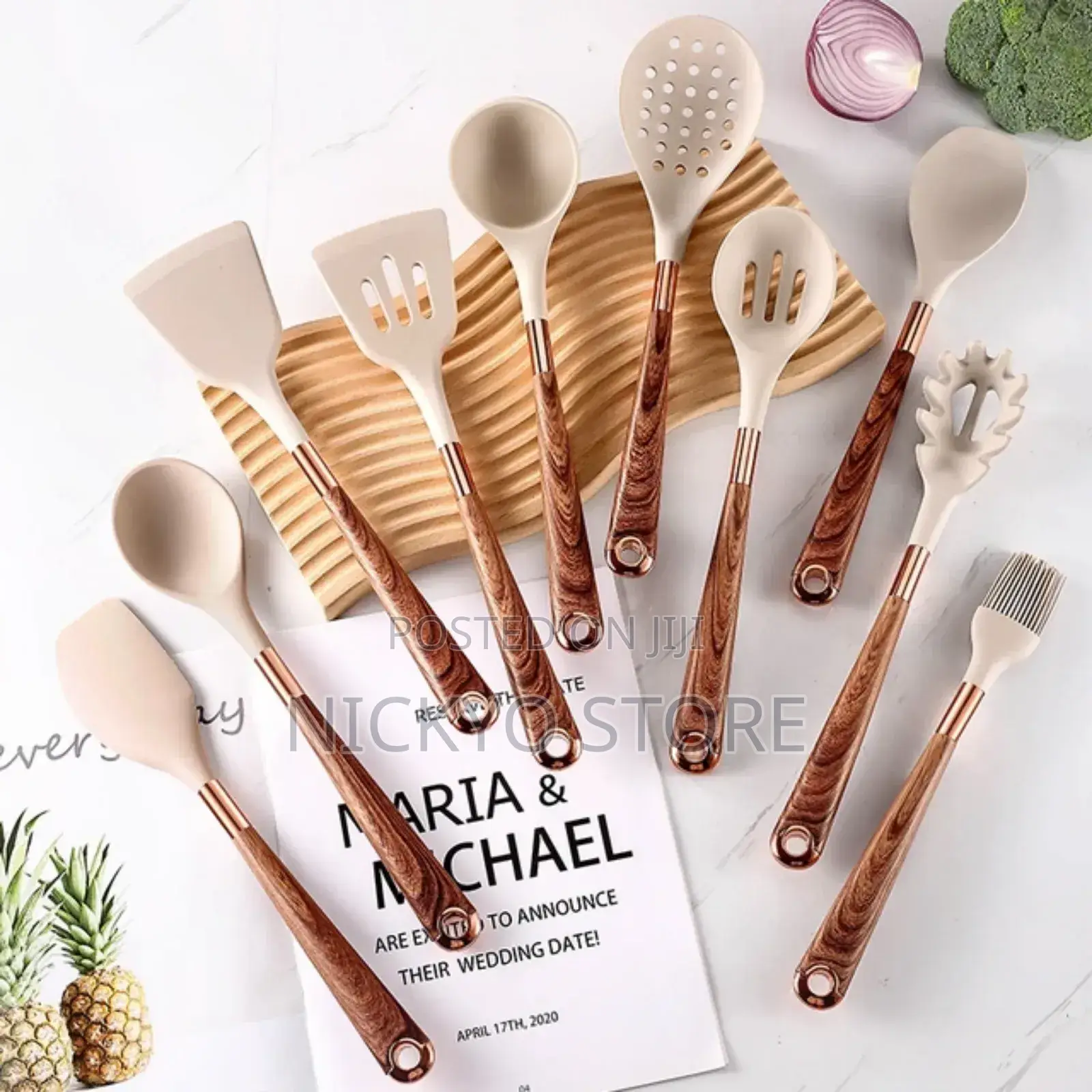 Silicone Gold-plated Spatula Spoon Non-stick Cookware
