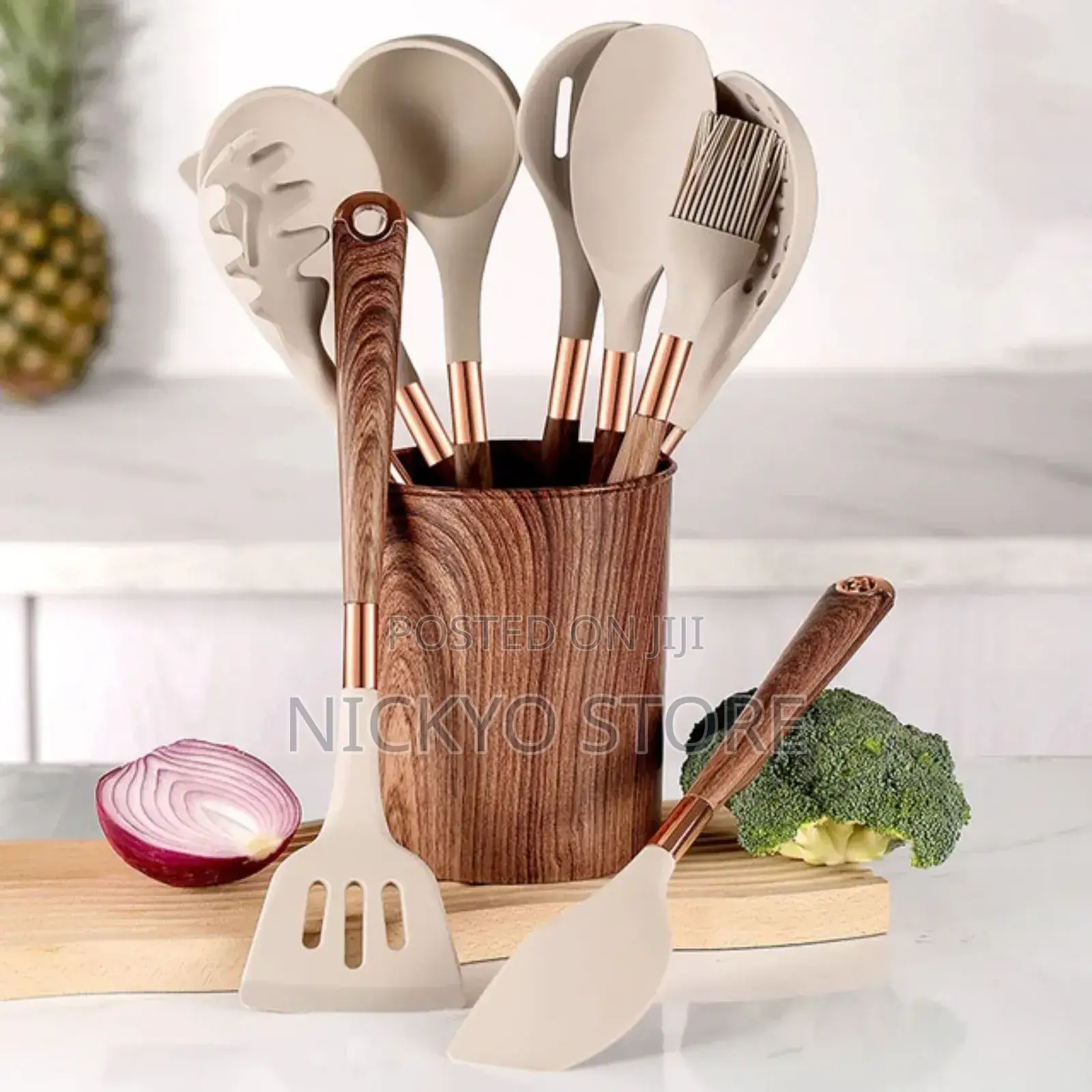 Silicone Gold-plated Spatula Spoon Non-stick Cookware