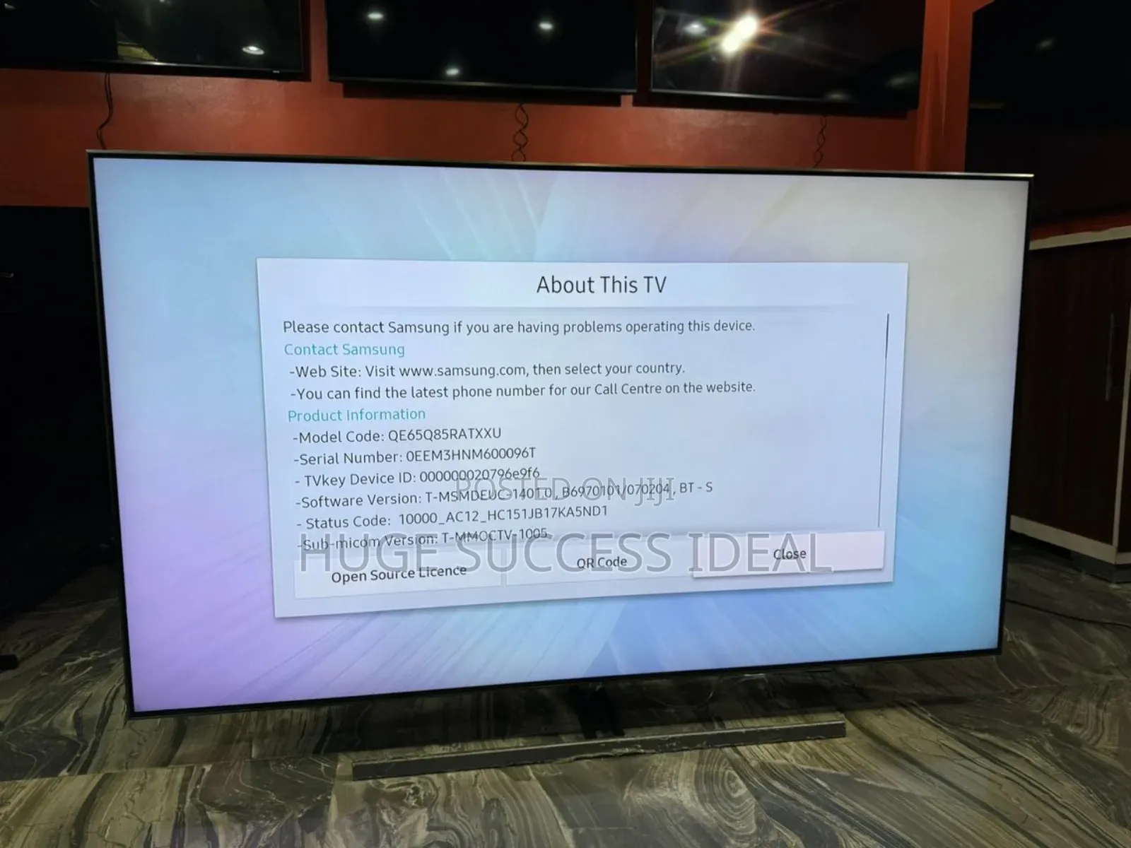 Samsung 65" Smart Ultra HD HDR Qled TV With Bixby