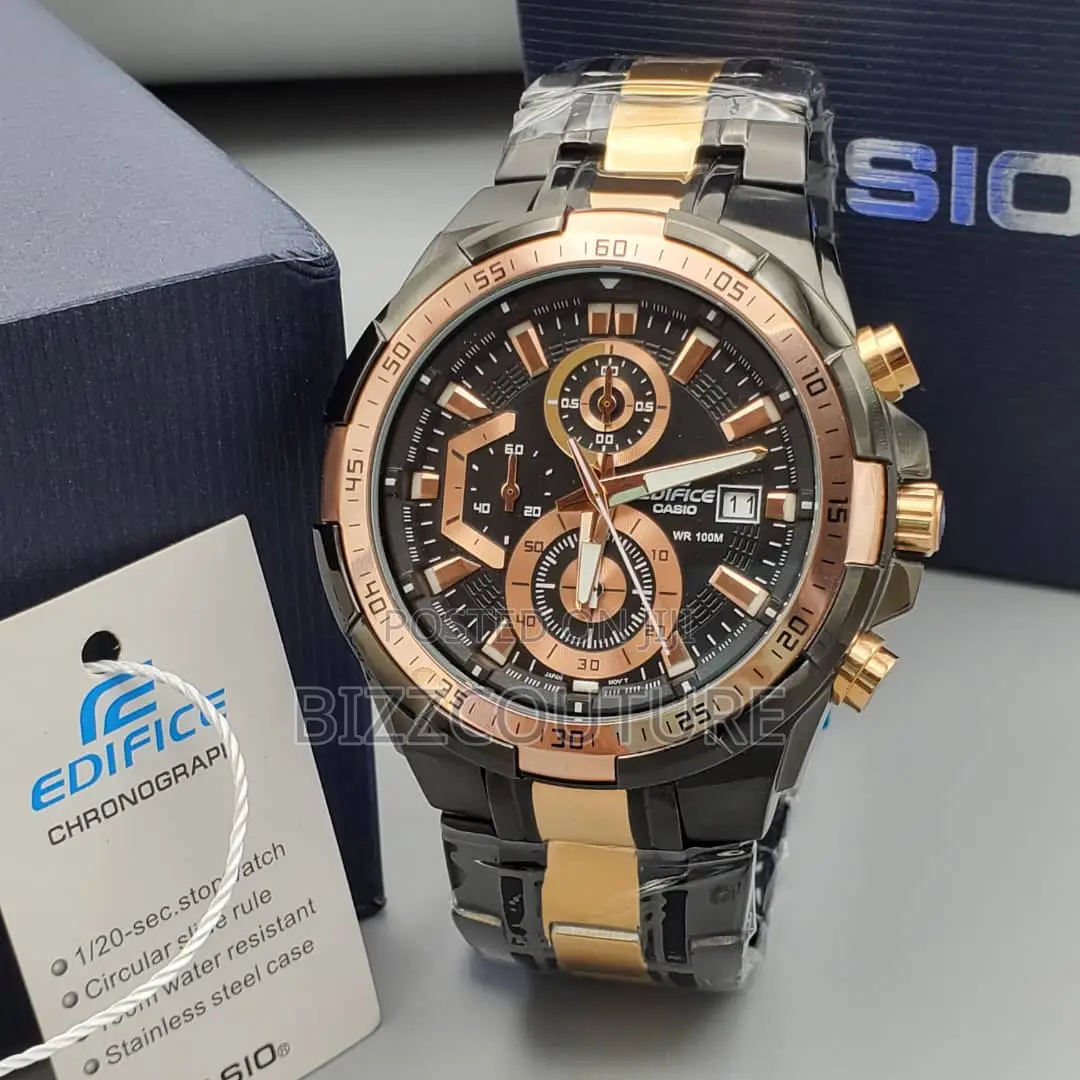 Original Casio Edifice Wr 100 Chronograph Black Chain Watch