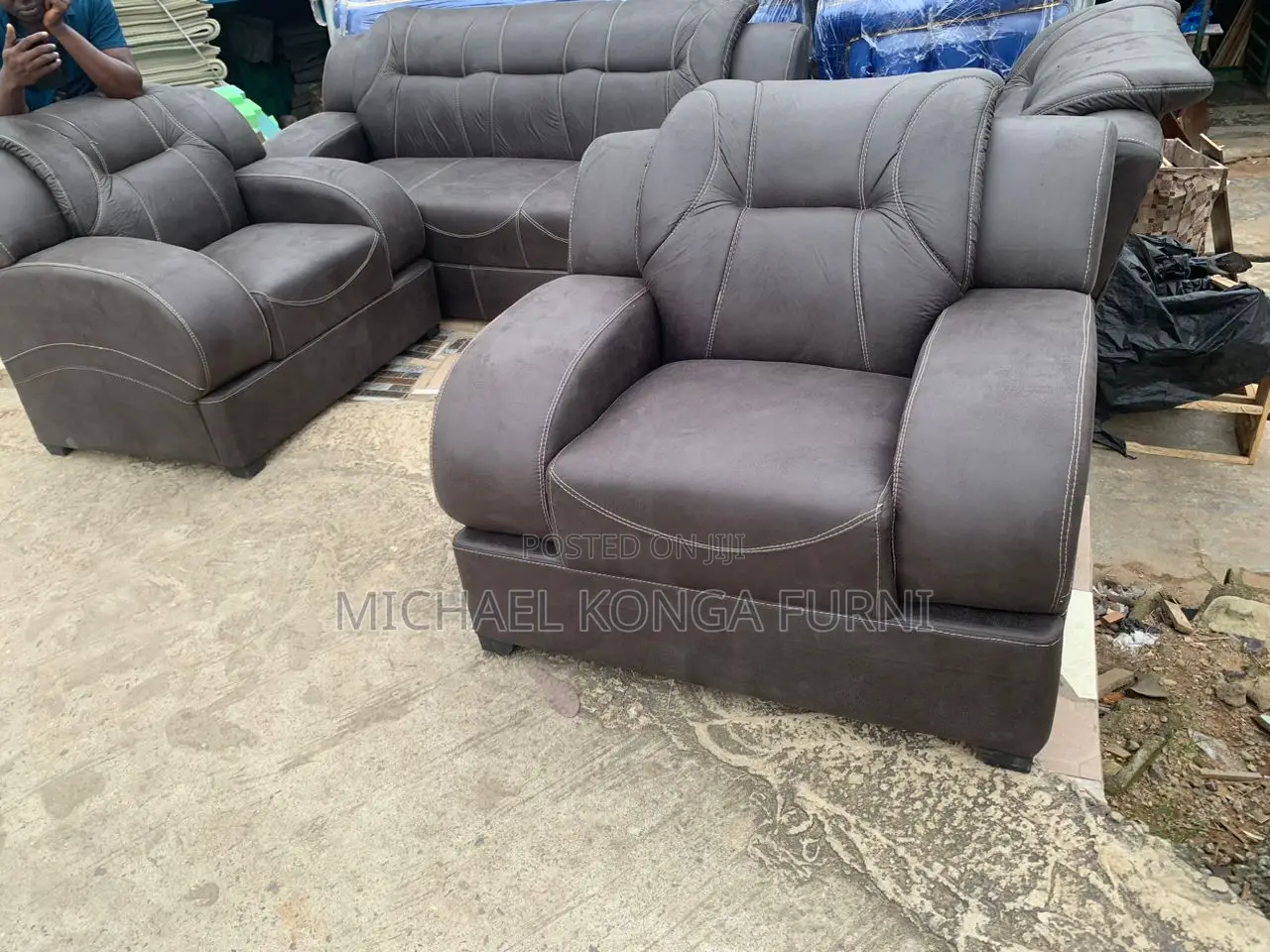 Set of Classic Leather Sofa