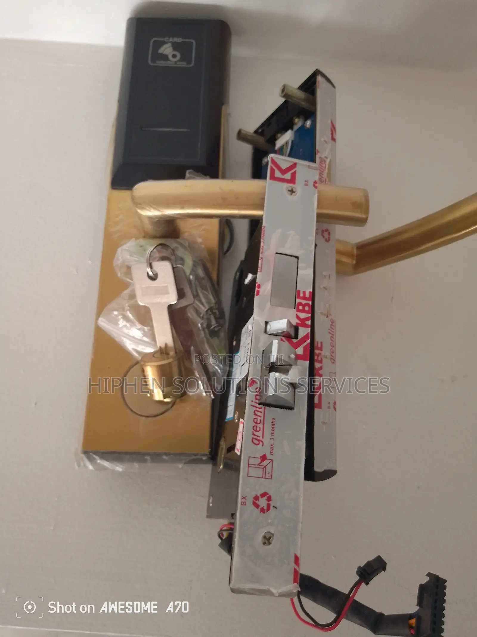 Hotel Door Lock With RFID Card Access Control Gold
