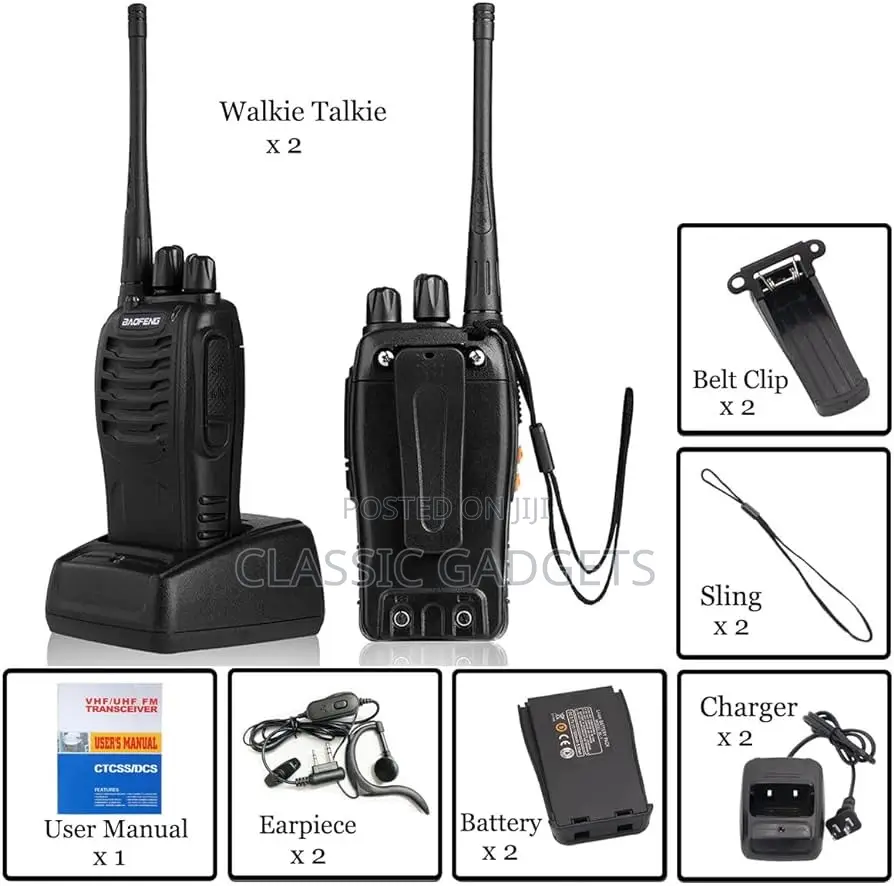 Baofeng Walkie Talkies Bf-888s Rechargeable Two-Way Radios