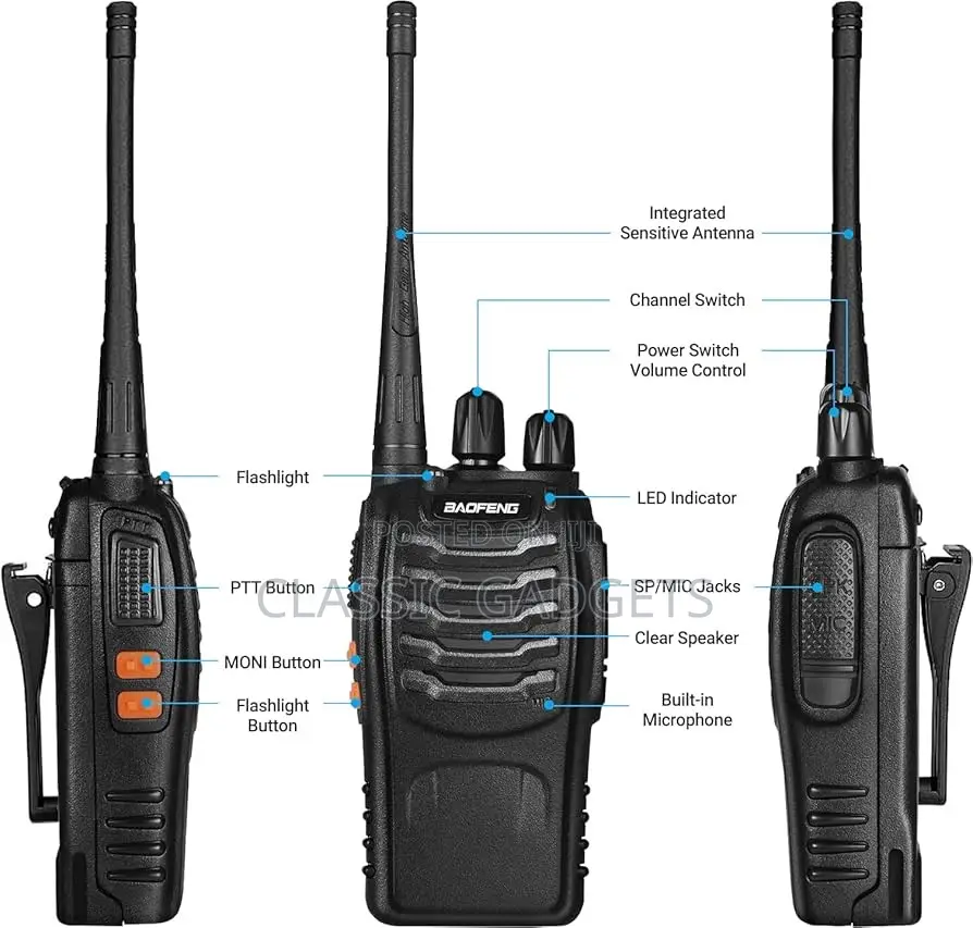 Baofeng Walkie Talkies Bf-888s Rechargeable Two-Way Radios