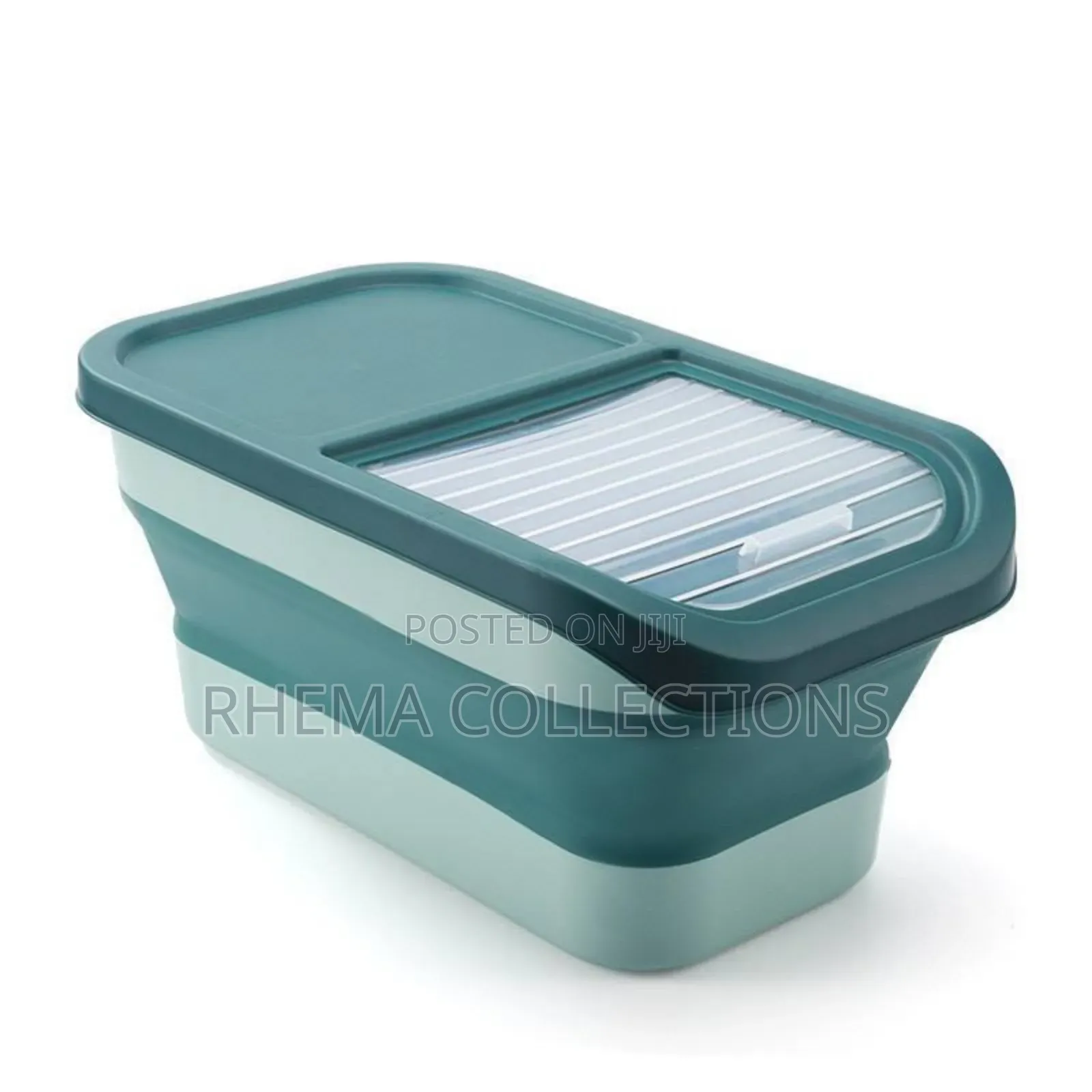 Collapsible Silicon Food Storage Bucket With Measuring Cup