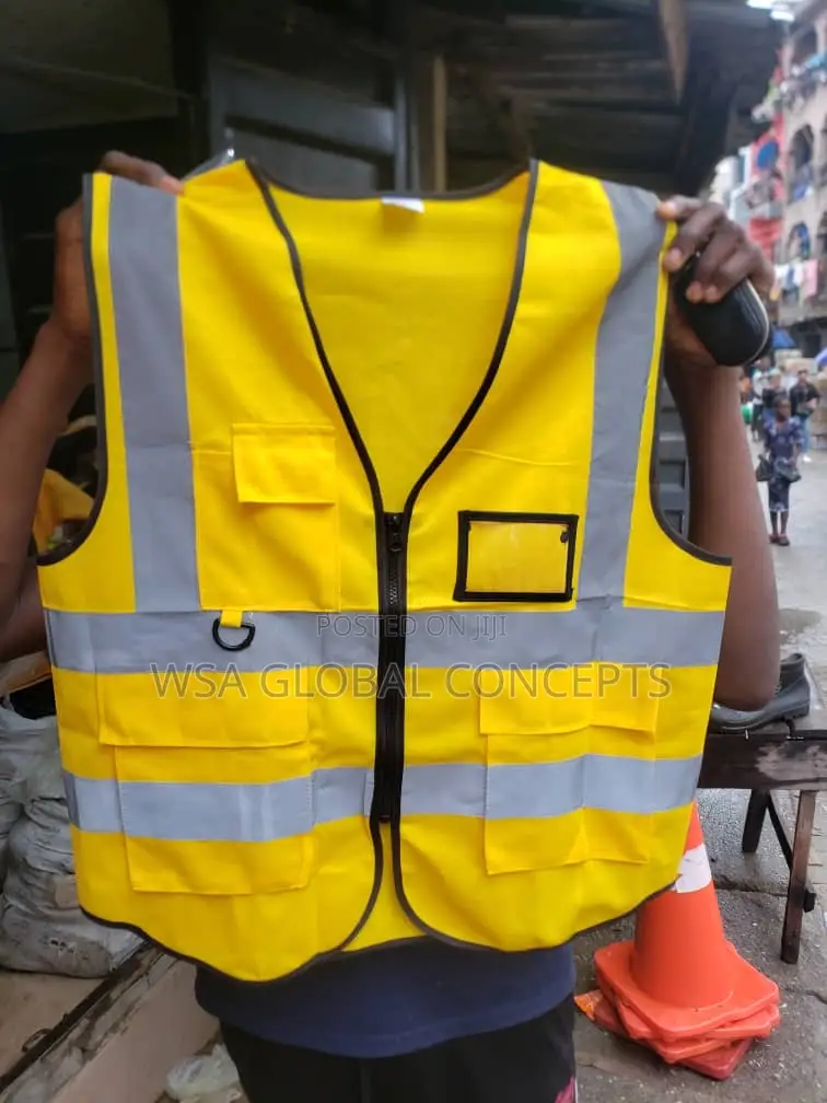 Yellow Reflective Jacket With Zip & Pocket