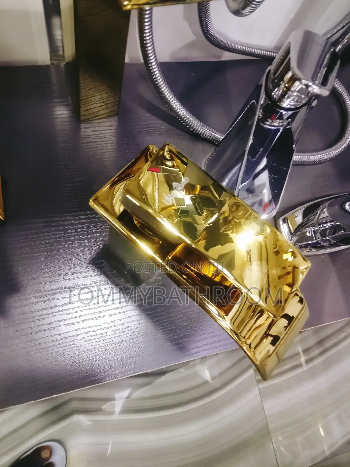 Gold Waterfall Basin Mixer