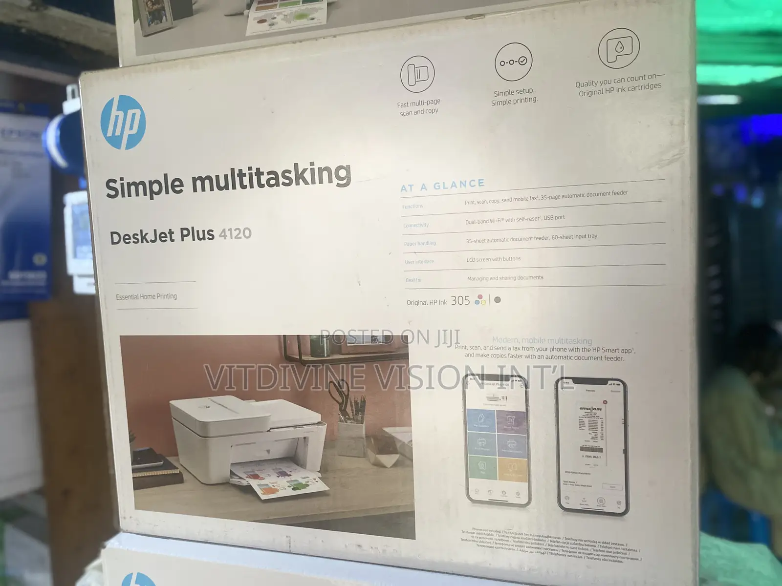 HP Deskjet Plus 4120 All-in-One Printer 3xv14b -305 Ink