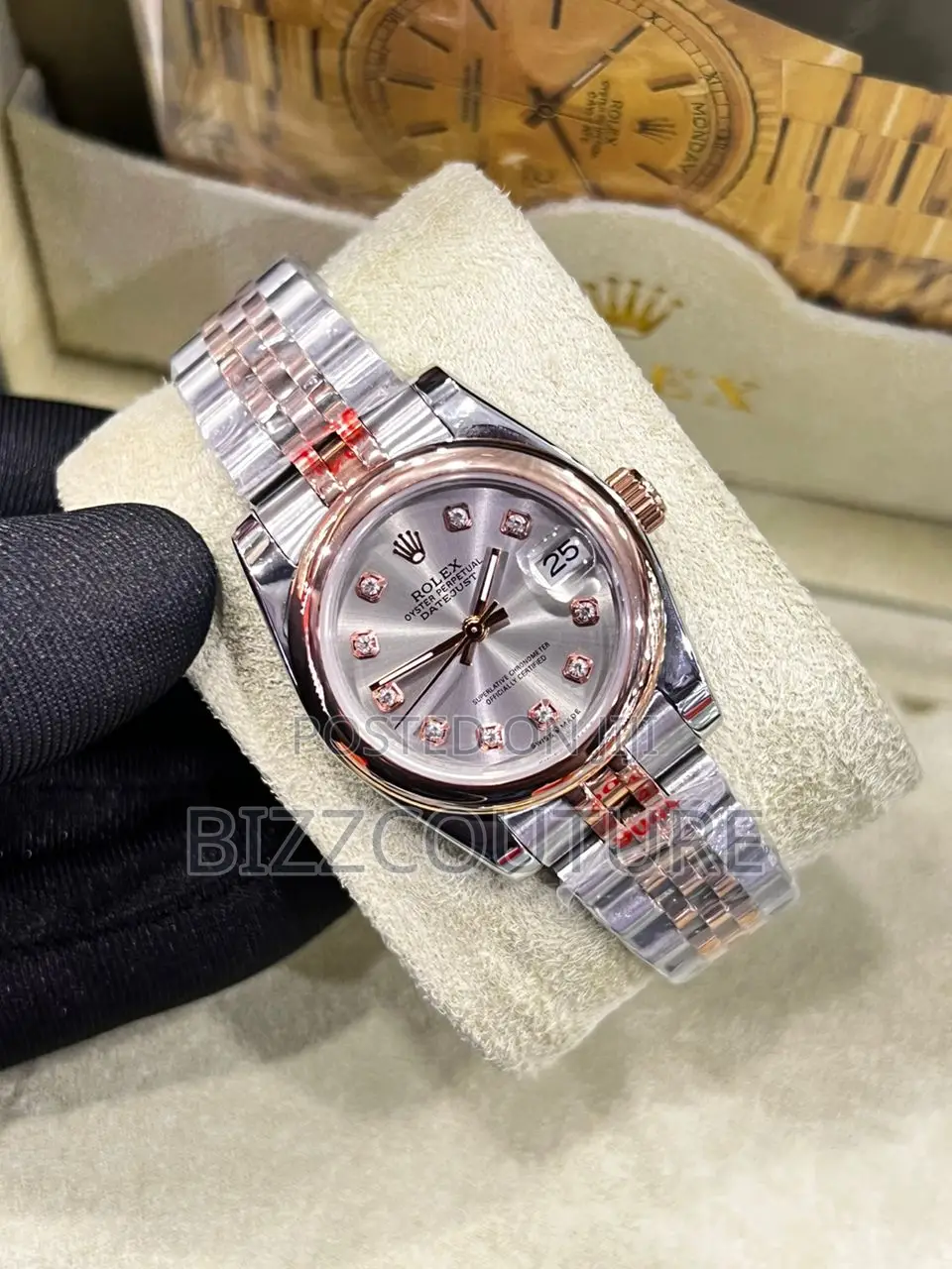 Original Rolex Oyster Perpetual Date Just Silver Chain Watch