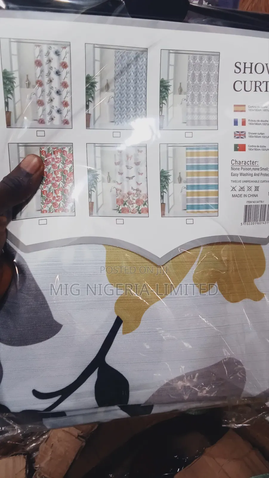 Quality Fabric Shower Curtain Design 180x200cm