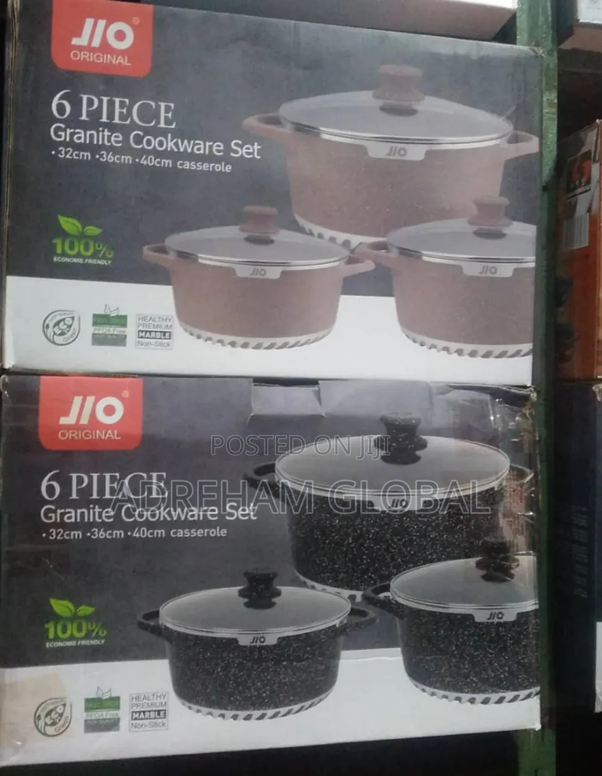 Jio 6pcs Quality Cookware Set Granite Coating 32cm, 36, 40cm