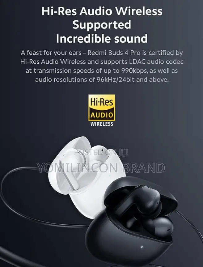 Xiaomi Redmi Buds 4 Pro Wireless Earbuds, Hi Resolution Audi