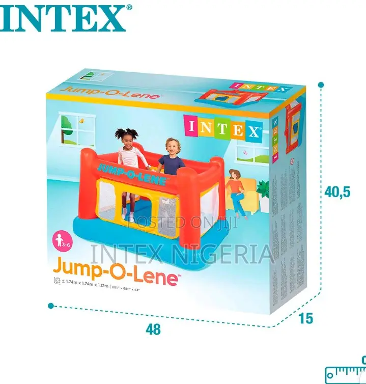 Intex Jump-O-Lene Tm Trampolin Playhouse With 25pcs Balls