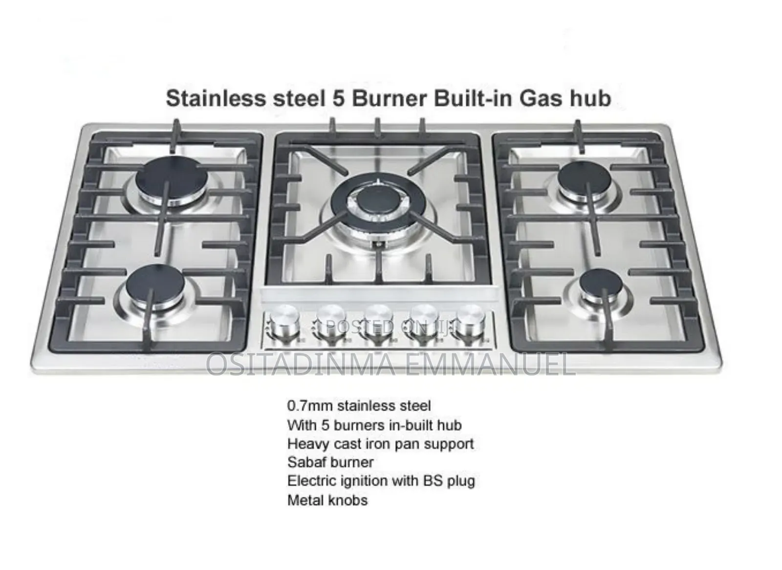 Polystar 5 Burner Gas Sliver Hub