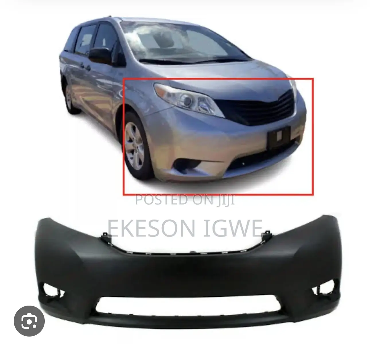 Front Bumper Toyota Sienna 2011 to 2016