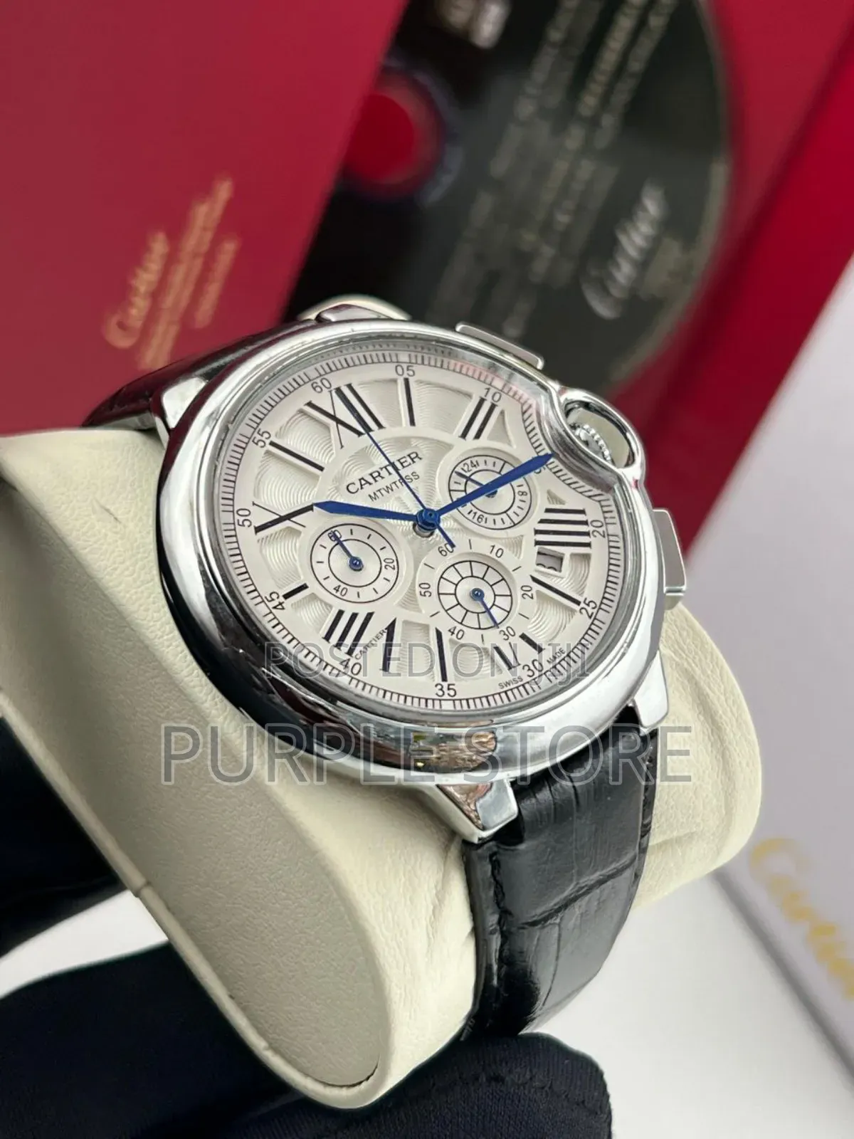 Cartier Leather Chronograph Wristwatch