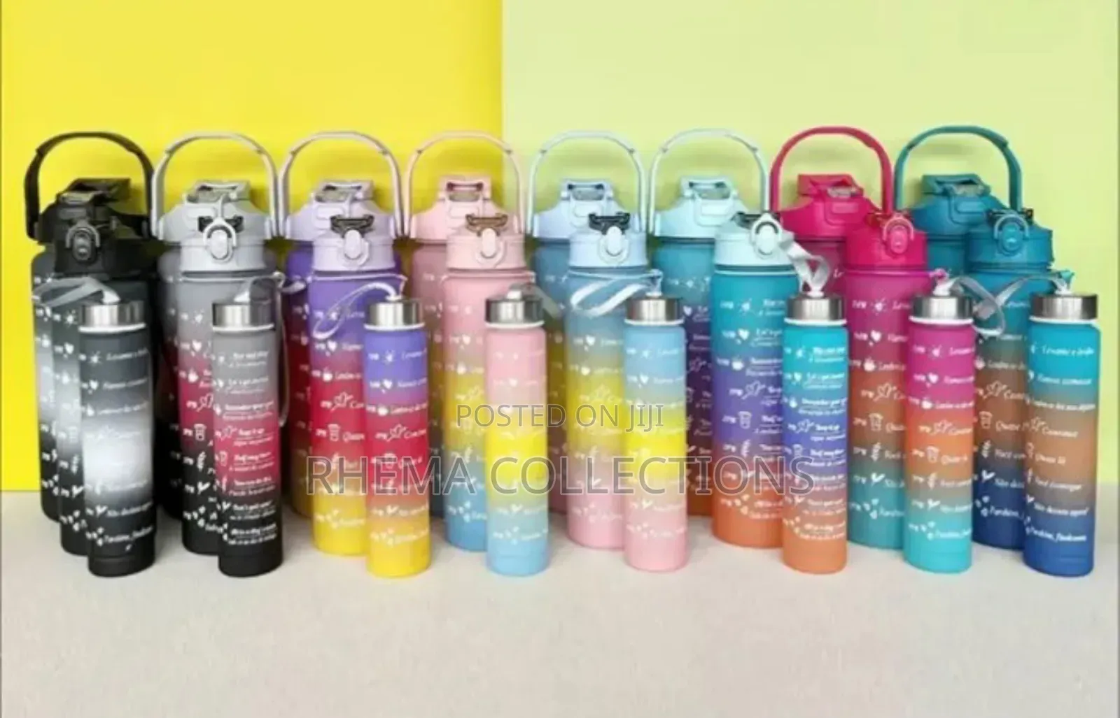 3in1 Motivational Water Bottle With Straw