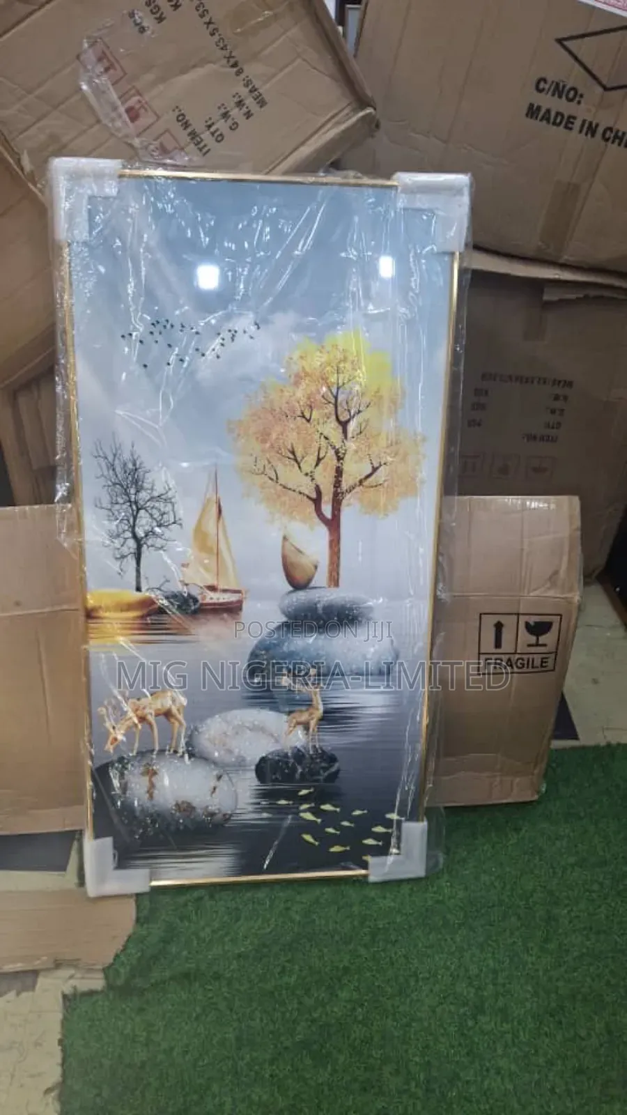 Wall Acleric Gold Frame Metal Gold Finish 100cmx50cm