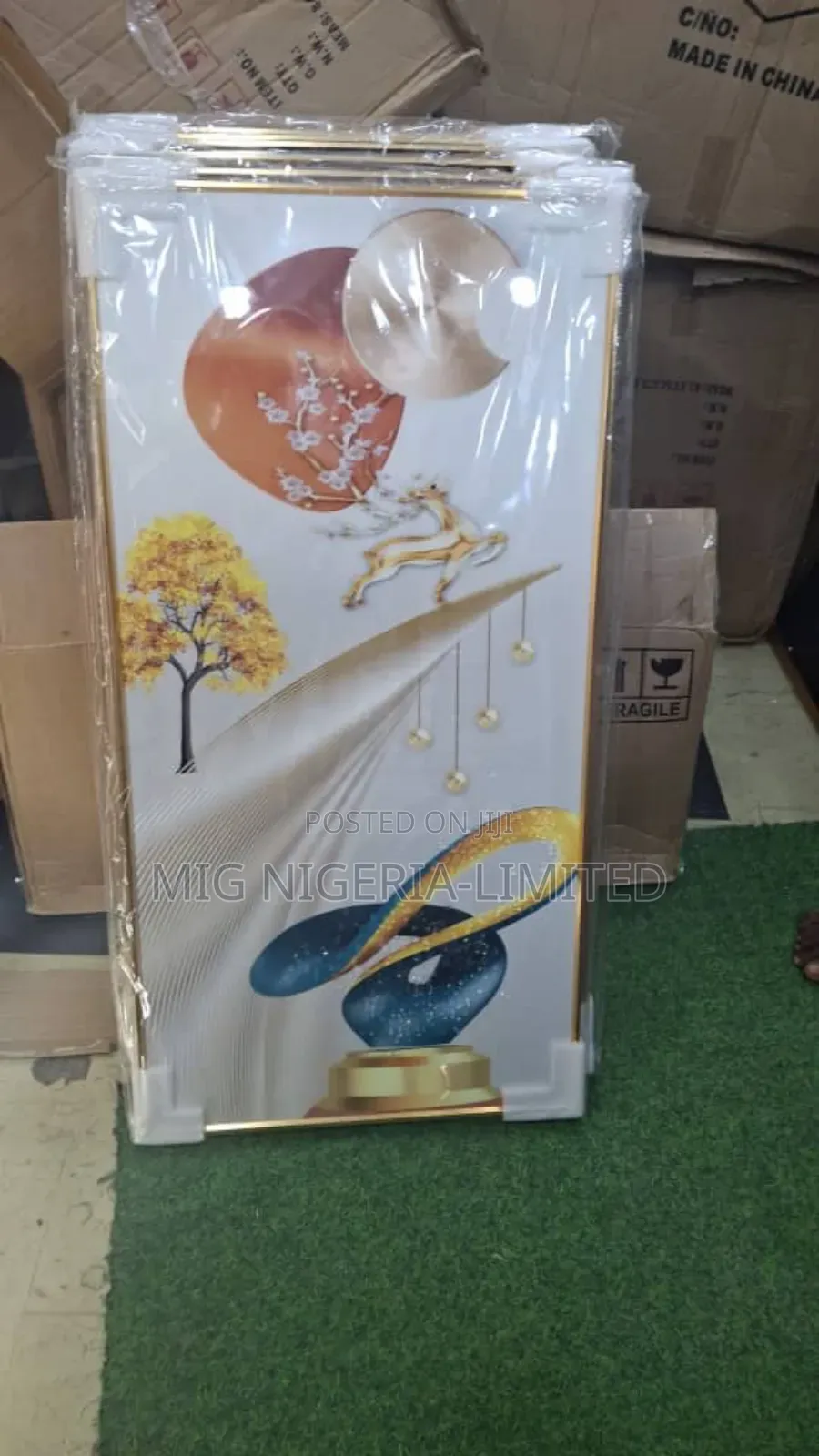 Wall Acleric Gold Frame Metal Gold Finish 100cmx50cm