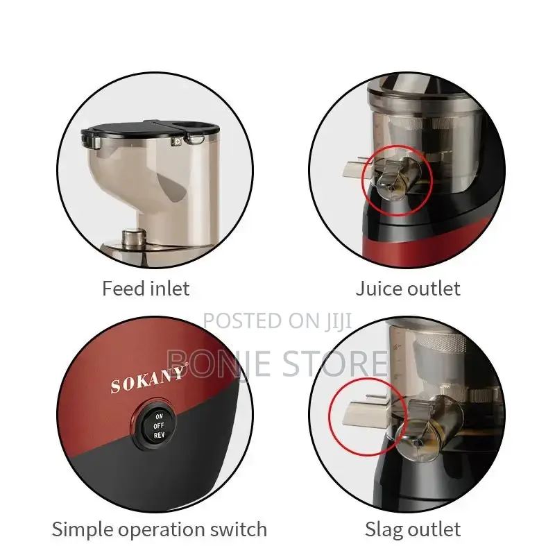 Sokany Powerful Slow Juicer - 800W