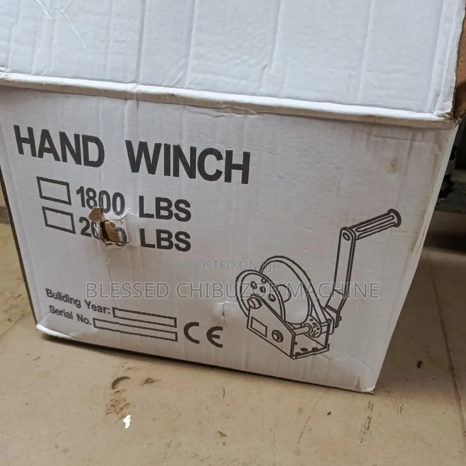 HAND Winch Capacity :1200lbs Wire Rope Length 20m.