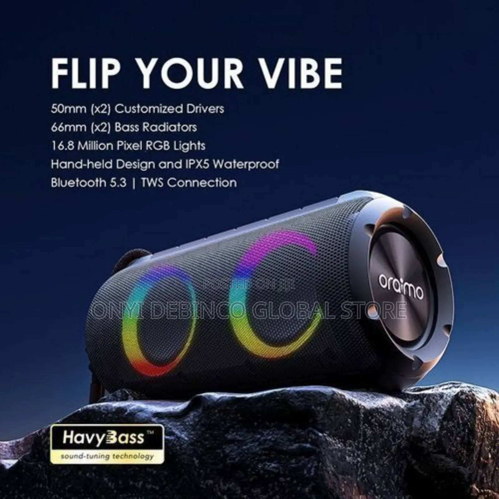 Oraimo Portable Bt Speaker Obs-53d Wireless Mp3 Player