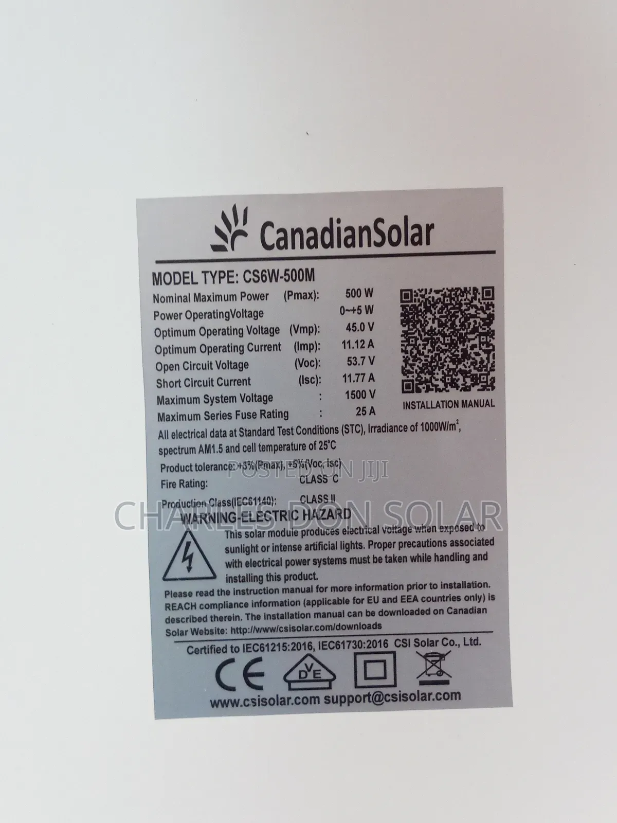 500w Canadian Solar Panels