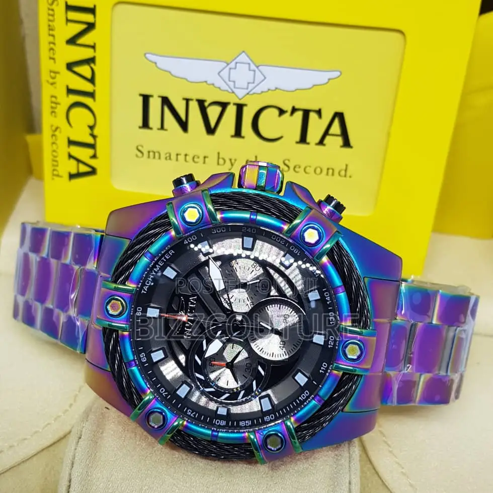 Original Invicta Chronograph Purple Chain Watch